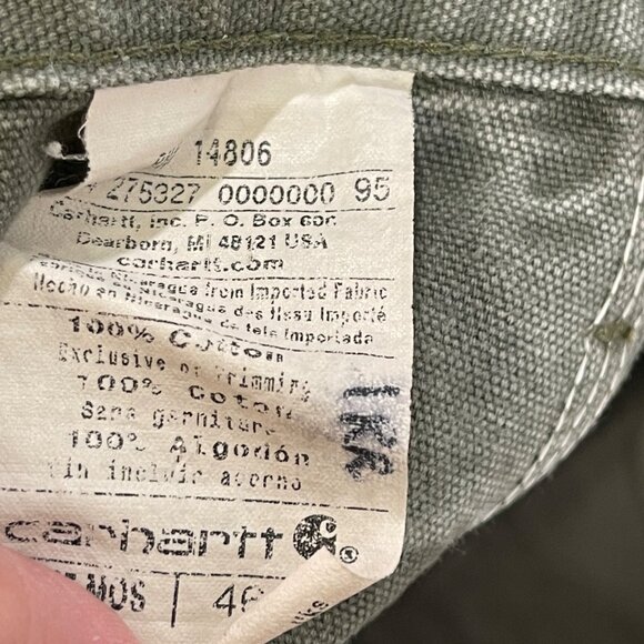 Carhartt Mens Size 46 Olive Canvas Carpenter Shorts - Picture 7 of 8